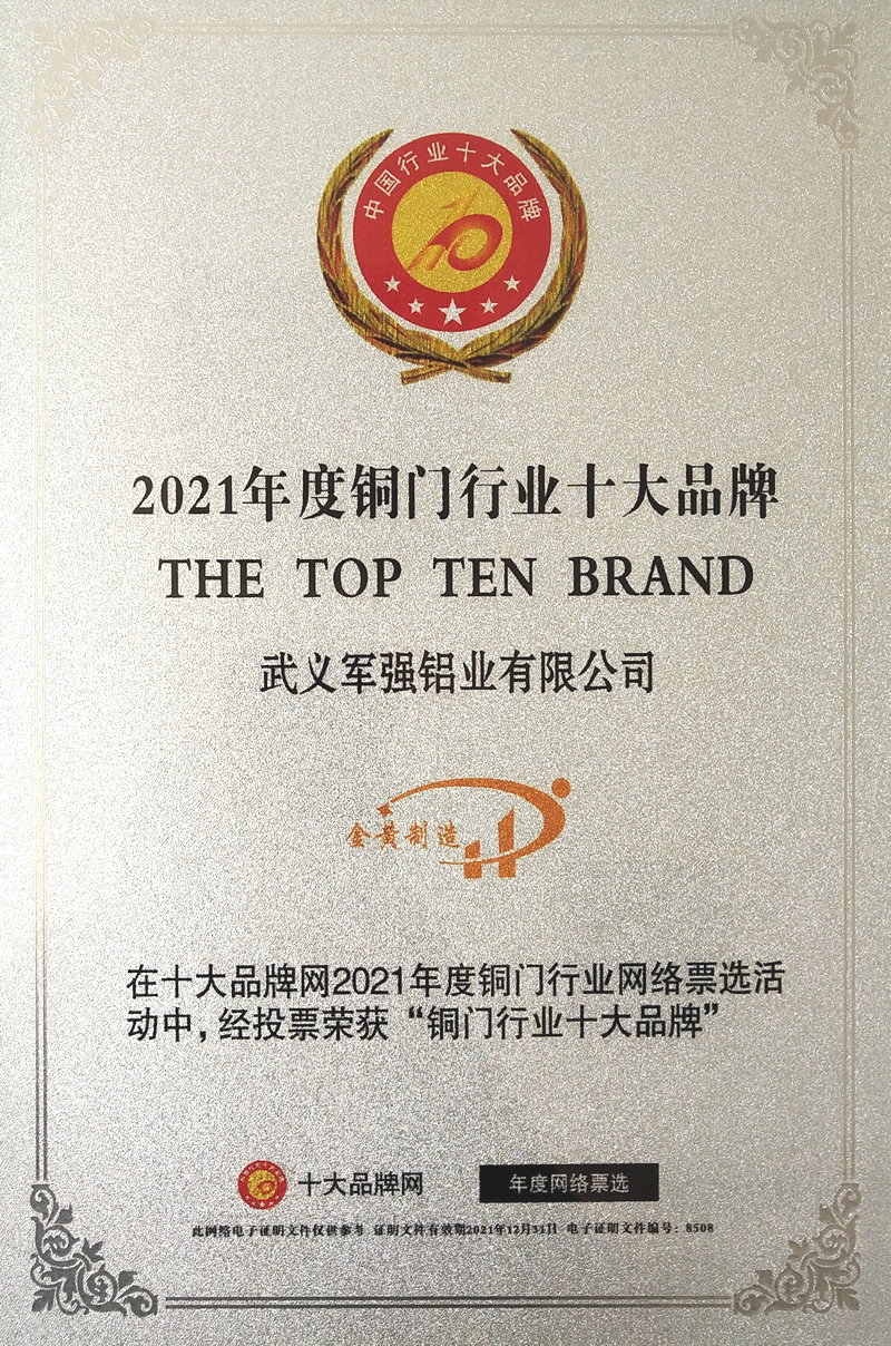 2021年铜门十大品牌名牌厂家 2021年铜门十大品牌名牌厂家